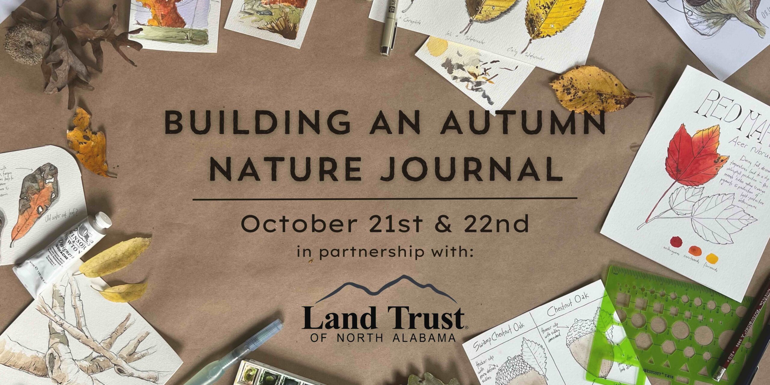 Building an Autumn Nature Journal: A Workshop in Watercolor & Ink (with the  Land Trust of North Alabama) - alabamanaturejournalclub